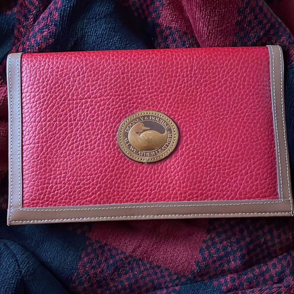 -red leather wallet